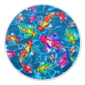 Schöne Koi Fish Pond Knobs and Puls Keramikknauf (Vorderseite)