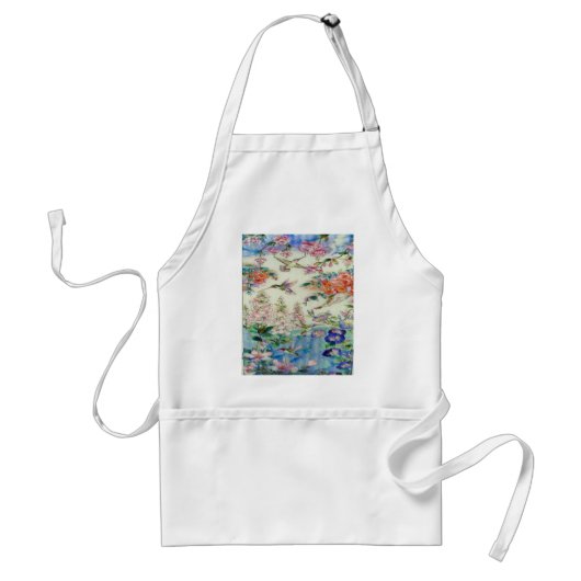 Schöne Kolibri-Blumen-beflecktes Glas-Kunst Schürze (Vorne)