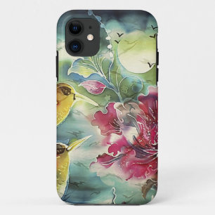 Schöne Kolibris bei Nacht Seidenkunst Case-Mate iPhone Hülle