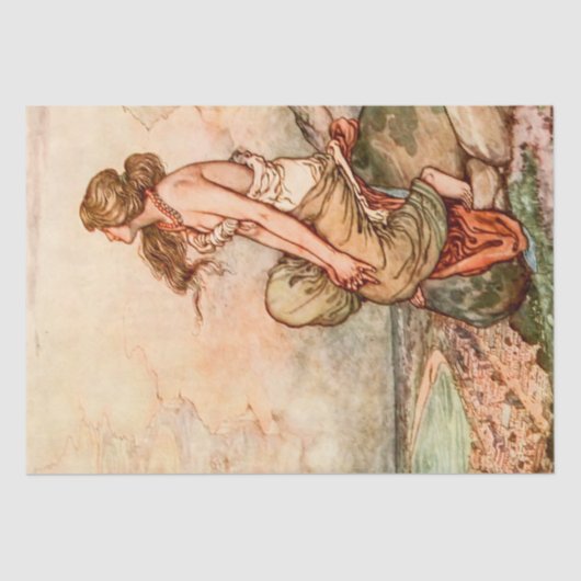 Schöne komfortable Lady Vintag Illustration Seidenpapier (Vorderseite)