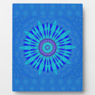 Schöne königsblaue Mandala-Kunst Fotoplatte
