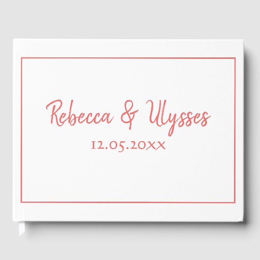 Schöne Korallen und Weiß Gästebuch (Vorderseite)