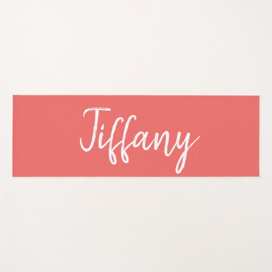 Schöne Korallen und Weiß Yogamatte (Vorderseite (Horizontal))