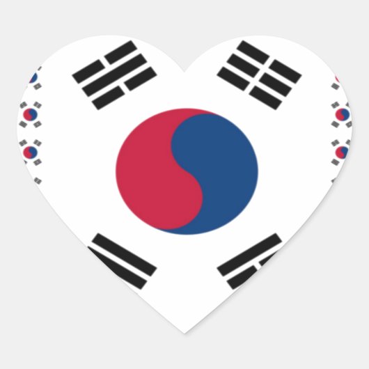 Schöne koreanische Flagge: Eine unendliche Kunst Herz-Aufkleber (Vorderseite)