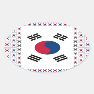 Schöne koreanische Flagge: Eine unendliche Kunst Ovaler Aufkleber