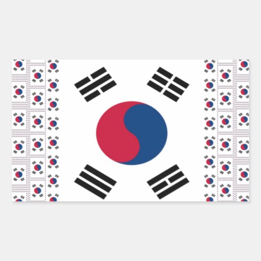 Schöne koreanische Flagge: Eine unendliche Kunst Rechteckiger Aufkleber (Vorderseite)