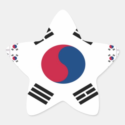 Schöne koreanische Flagge: Eine unendliche Kunst Stern-Aufkleber (Vorderseite)