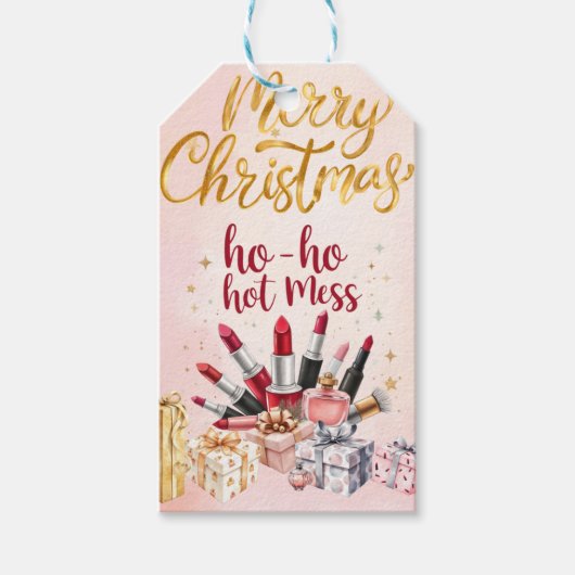 Schöne Kosmetik inspiriert Geschenkanhänger (Vorderseite)