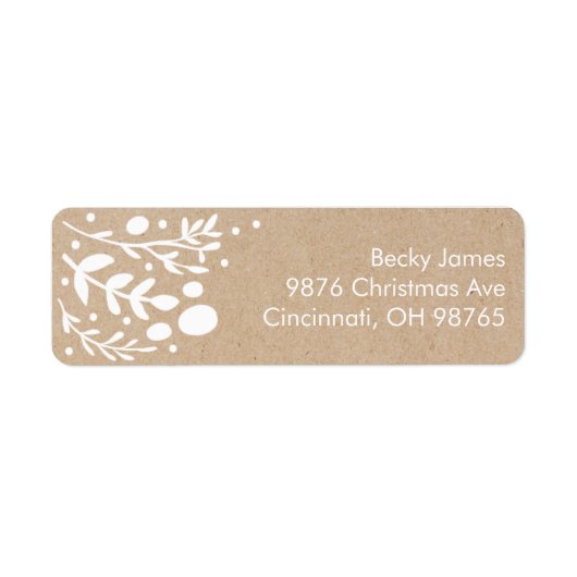 Schöne Kraft Foliage Weihnachtsadressen Labels (Vorne)