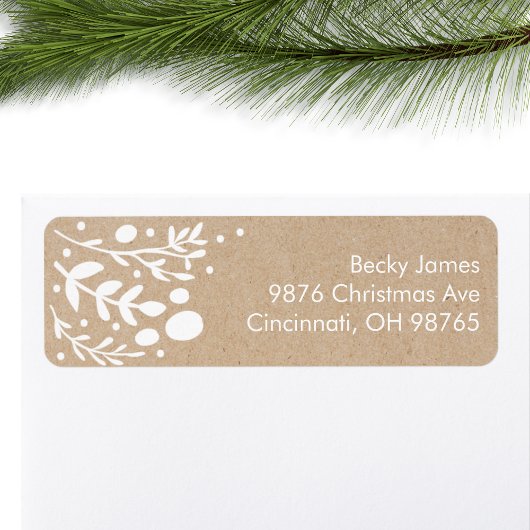 Schöne Kraft Foliage Weihnachtsadressen Labels