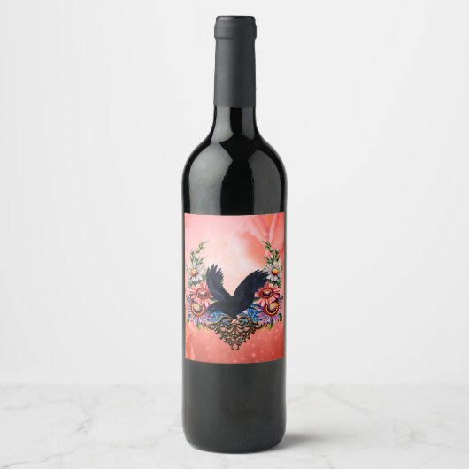 Schöne Krähe Weinetikett (Vorderseite)