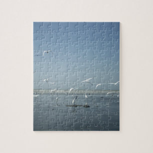 Schöne Krane, die über das Ballett der Natur flieg Puzzle