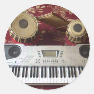 Schöne Kreative Ecke: Musikalisches Tapezierhaus Runder Aufkleber