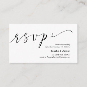 Schöne, kreative schwarze Tinte, Wedding RSVP Begleitkarte