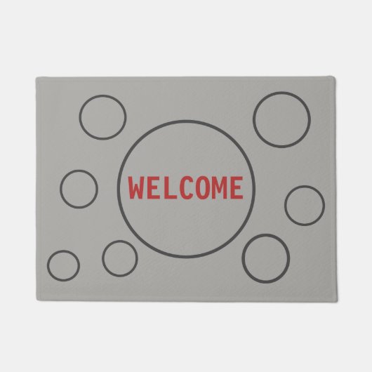 Schöne Kreise auf Licht Silber Grau Fußmatte (Vorderseite)