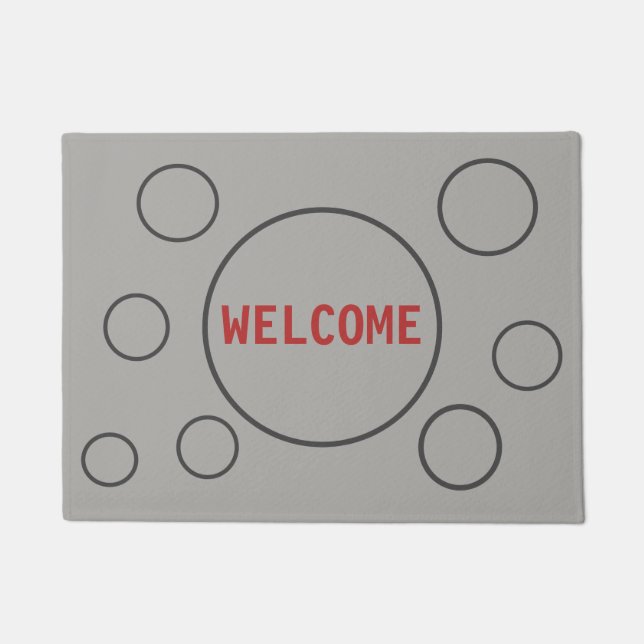 Schöne Kreise auf Licht Silber Grau Fußmatte (Vorderseite)