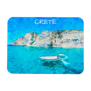 Schöne Kreta Griechenland Ozean Aquarellmalerei Magnet