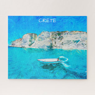 Schöne Kreta Griechenland Ozean Aquarellmalerei Puzzle