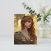 Schöne Kriegerfrau Postkarte (Stehend Vorderseite)