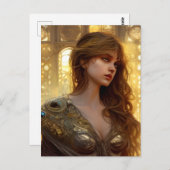 Schöne Kriegerfrau Postkarte (Vorne/Hinten)