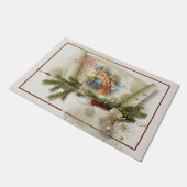 Schöne Krippe individuelle Feiertage Fußmatte (Schrägansicht)