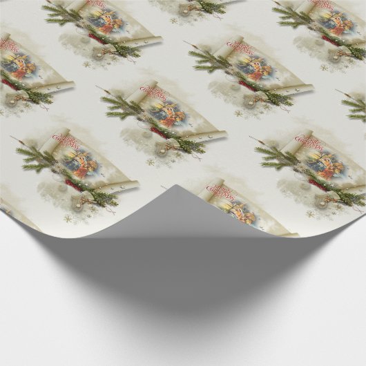 Schöne Krippe individuelle Feiertage Geschenkpapier (Ecke)