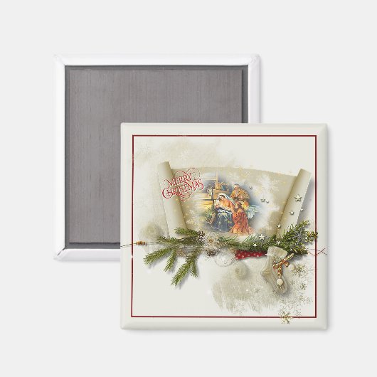 Schöne Krippe individuelle Feiertage Magnet (Vorderseite/Rückseite)