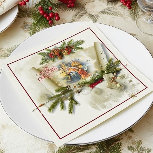 Schöne Krippe individuelle Feiertage Serviette