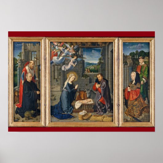 Schöne Krippe religiöse Weihnachten Jesus Poster (Vorne)