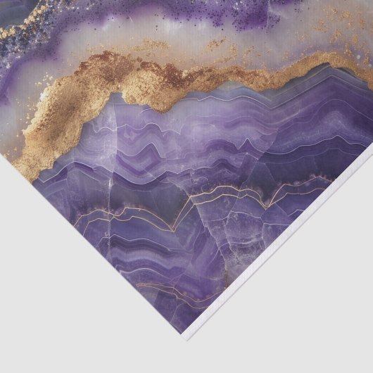 Schöne Kristallgeode in Amethyst und Gold Seidenpapier (Ausschnitt)