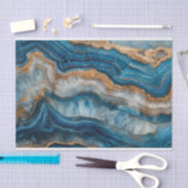 Schöne Kristallgeode in Blau und Gold Seidenpapier (Handwerk)