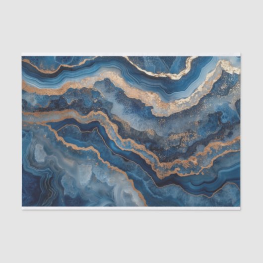 Schöne Kristallgeode in Blautönen Seidenpapier (Vorderseite)