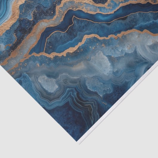 Schöne Kristallgeode in Blautönen Seidenpapier (Ausschnitt)