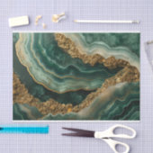 Schöne Kristallgeode in Grün und Gold Seidenpapier (Handwerk)