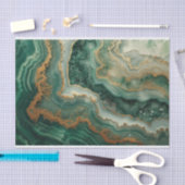 Schöne Kristallgeode in grünen Malachit-Tönen Seidenpapier (Handwerk)