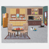 Schöne Küche Fleecedecke (Vorderseite (Horizontal))