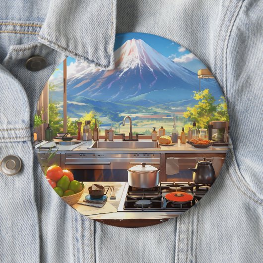 Schöne Küche mit Blick auf den Fuji Button (Beispiel)