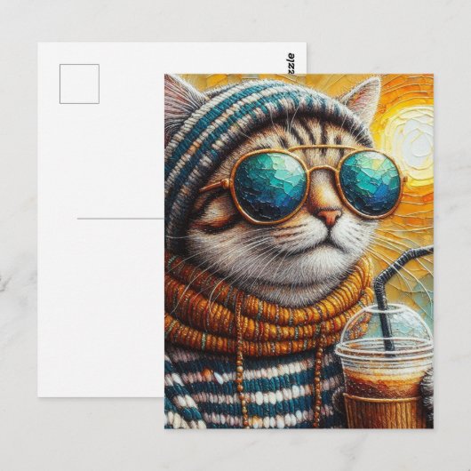 Schöne Küche mit Kaffee Postkarte (Vorne/Hinten)