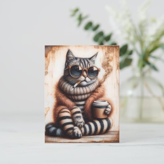 Schöne Küche mit Kaffee Postkarte (Stehend Vorderseite)