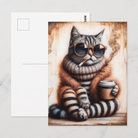 Schöne Küche mit Kaffee Postkarte (Vorne/Hinten)