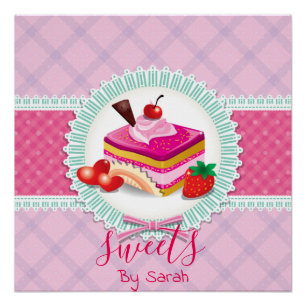 Schöne Kuchenbäckerei Pink Poster