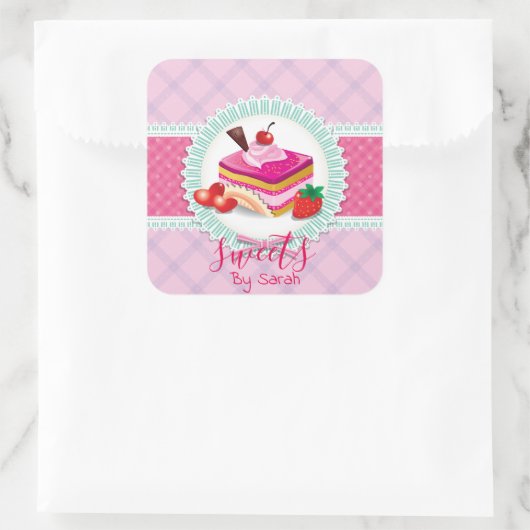Schöne Kuchenbäckerei Pink Sticker (Tasche)
