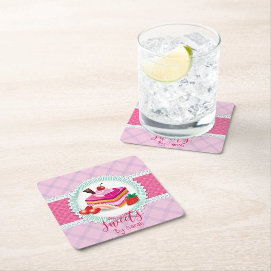 Schöne Kuchenbäckerei Rosa Untersetzer (Vor Ort)