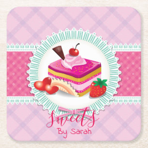 Schöne Kuchenbäckerei Rosa Untersetzer