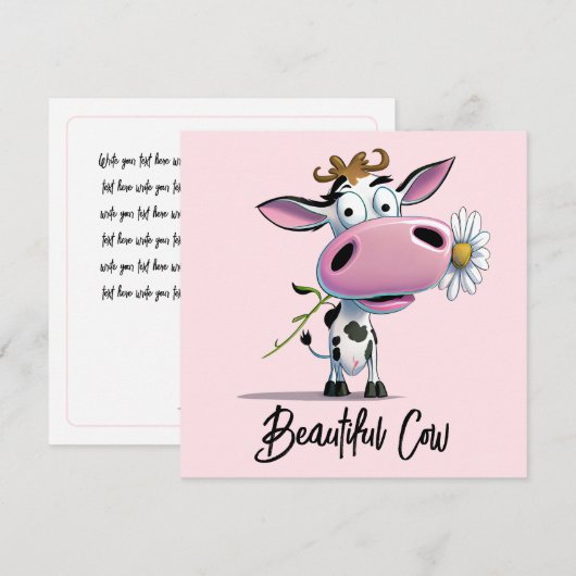 Schöne Kuh mit Blume (Vorne/Hinten)