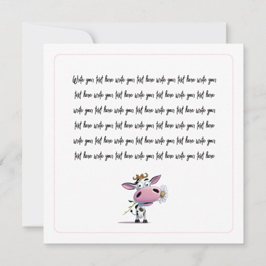 Schöne Kuh mit Blume (Rückseite)