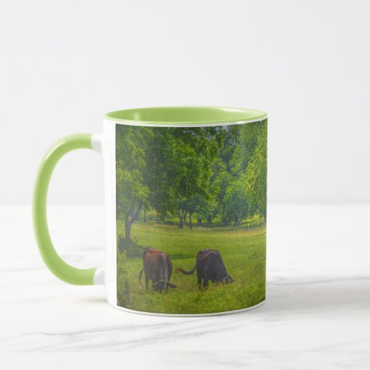 Schöne Kuh Viehweide Bauernhof Tasse (Links)