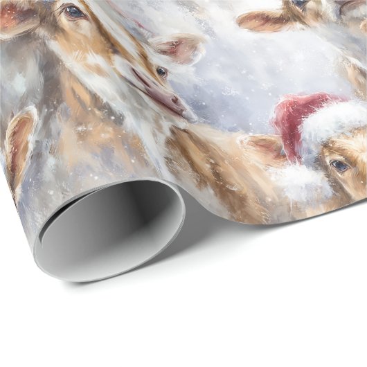 Schöne Kühe Wasserfarben Kunst, Dichtung und Musik Geschenkpapier (Rolleneckpunkt)