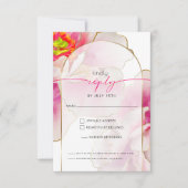 Schöne, kühne Scarlet Peony RSVP Karte (Vorderseite)