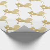 Schöne Küken, gürtelgoldfarben Glitzer unicorn Geschenkpapier (Ecke)